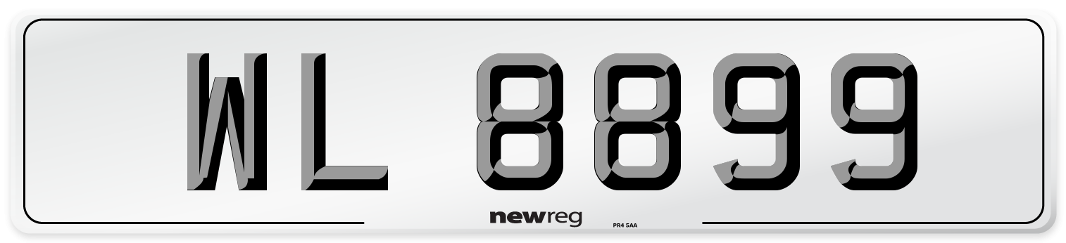 WL 8899 Number Plate from New Reg